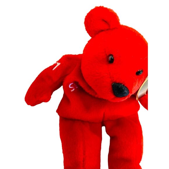 Salvinos Bammers Fedorov 91 Red Plush Bear Collectible Toy Sergei NHL Hockey Fan - Picture 8 of 8